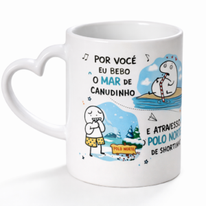 Caneca Branca Pega-Coração Personalizada