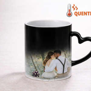 Caneca Mágica Preta Pega-Coração Personalizada